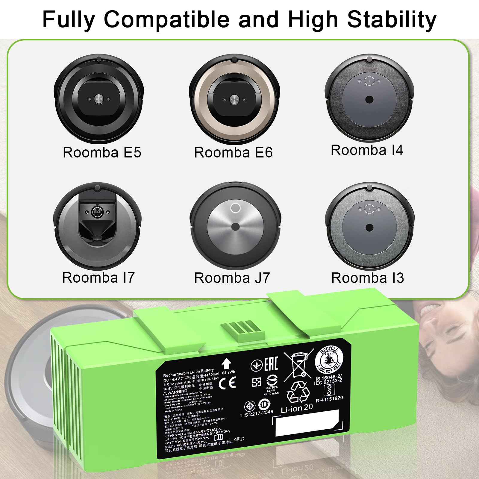 Dentsing Roomba compatibility list showing broad model support.