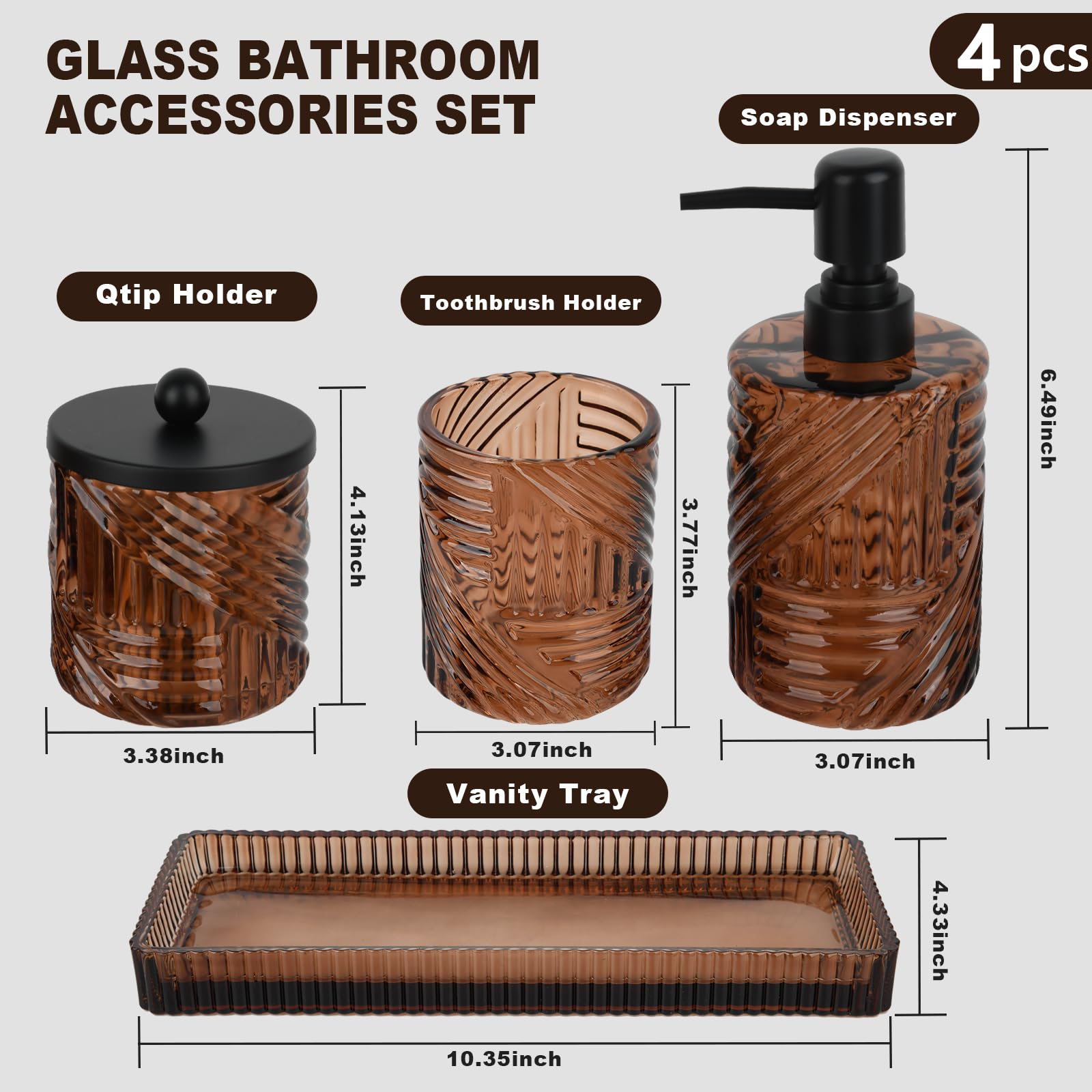 Deobath amber glass set safely packaged, gift-ready presentation