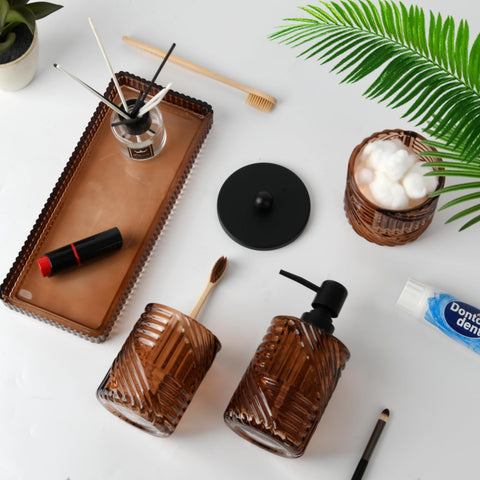 Deobath bathroom accessories set displayed on a tidy countertop