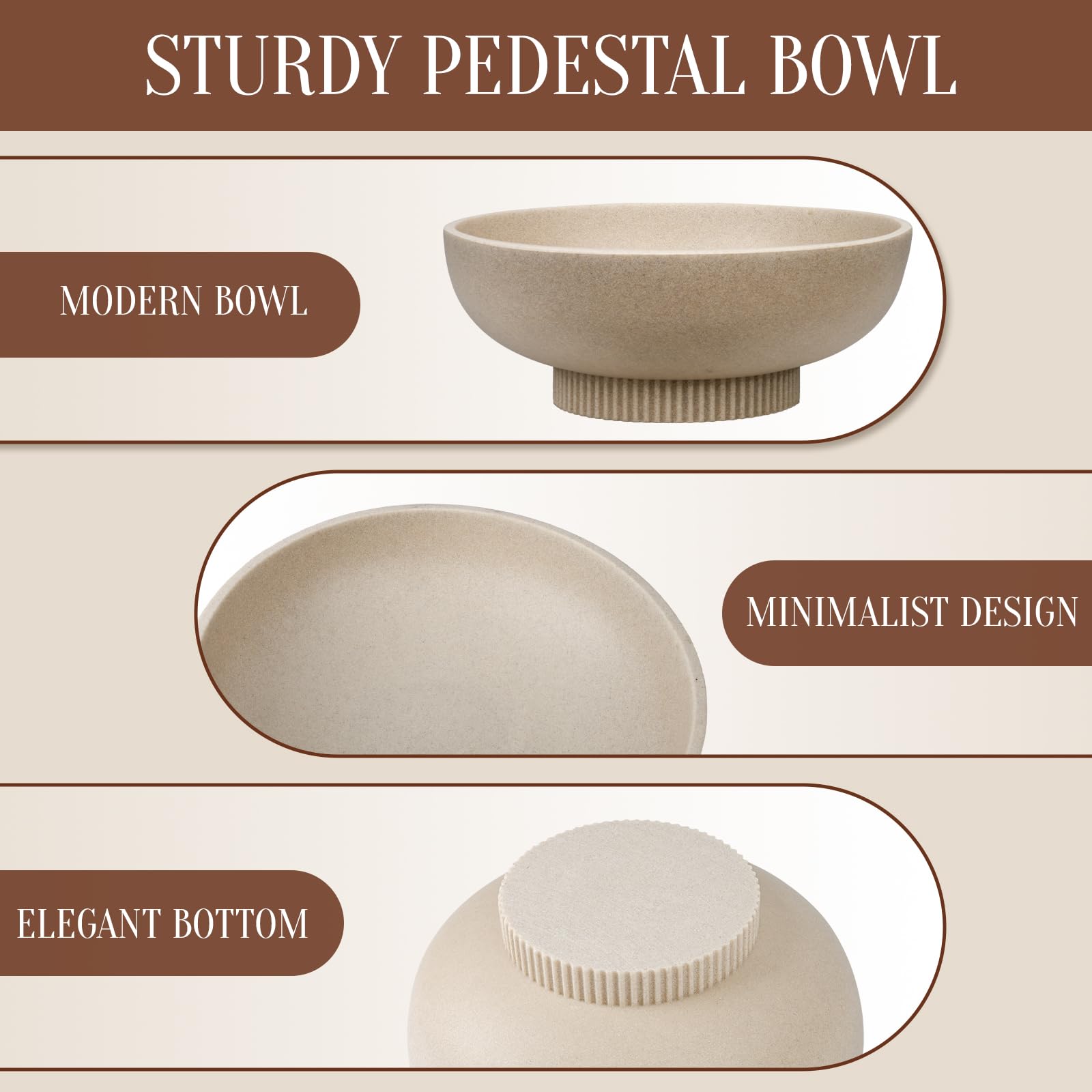 Modern handcrafted Deobath bowl with ribbed finish enhances living space