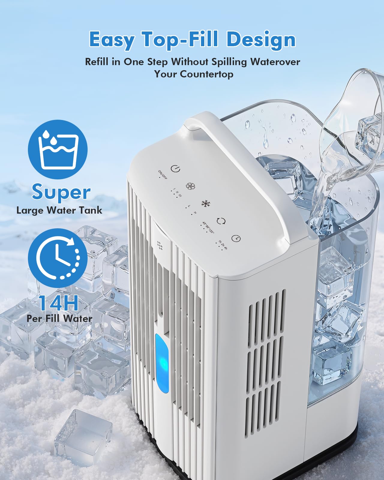 Wireless remote and 16.5 ft range offer convenient control