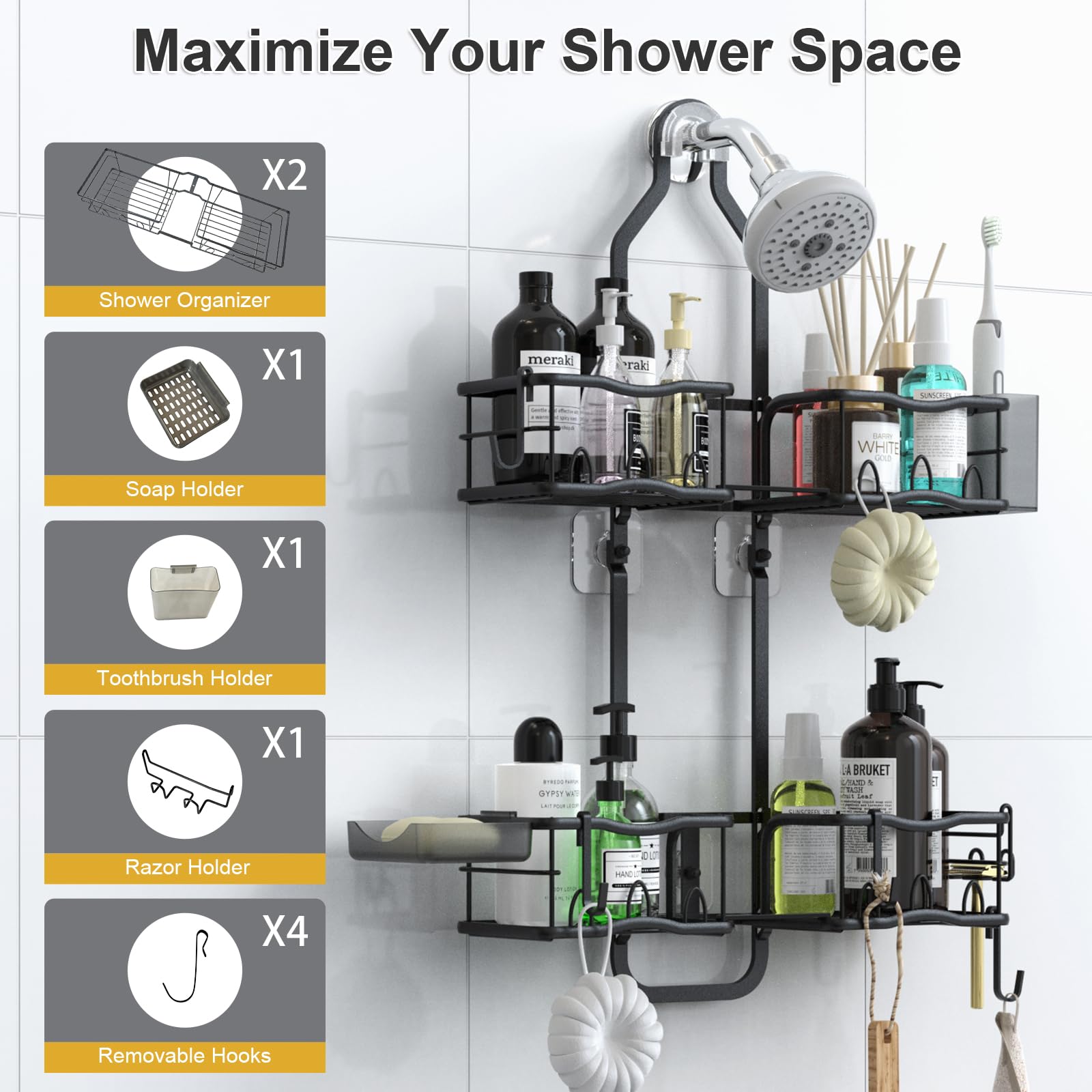 Depecal soap and toothbrush holder helps reduce counter clutter.