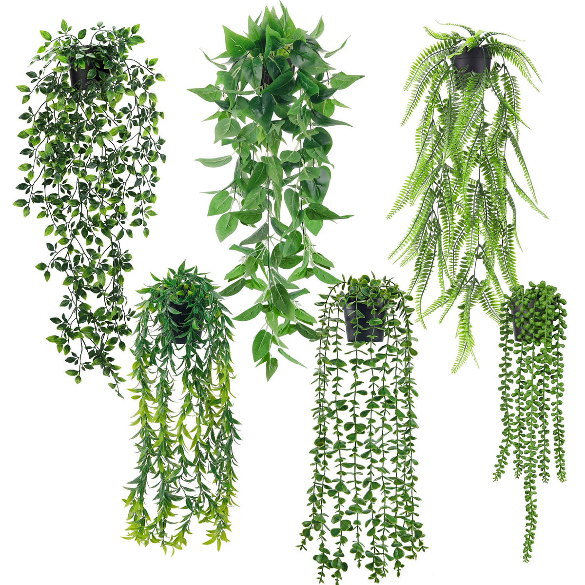 Der Rose hanging eucalyptus vine adds vibrant year-round greenery to any room.
