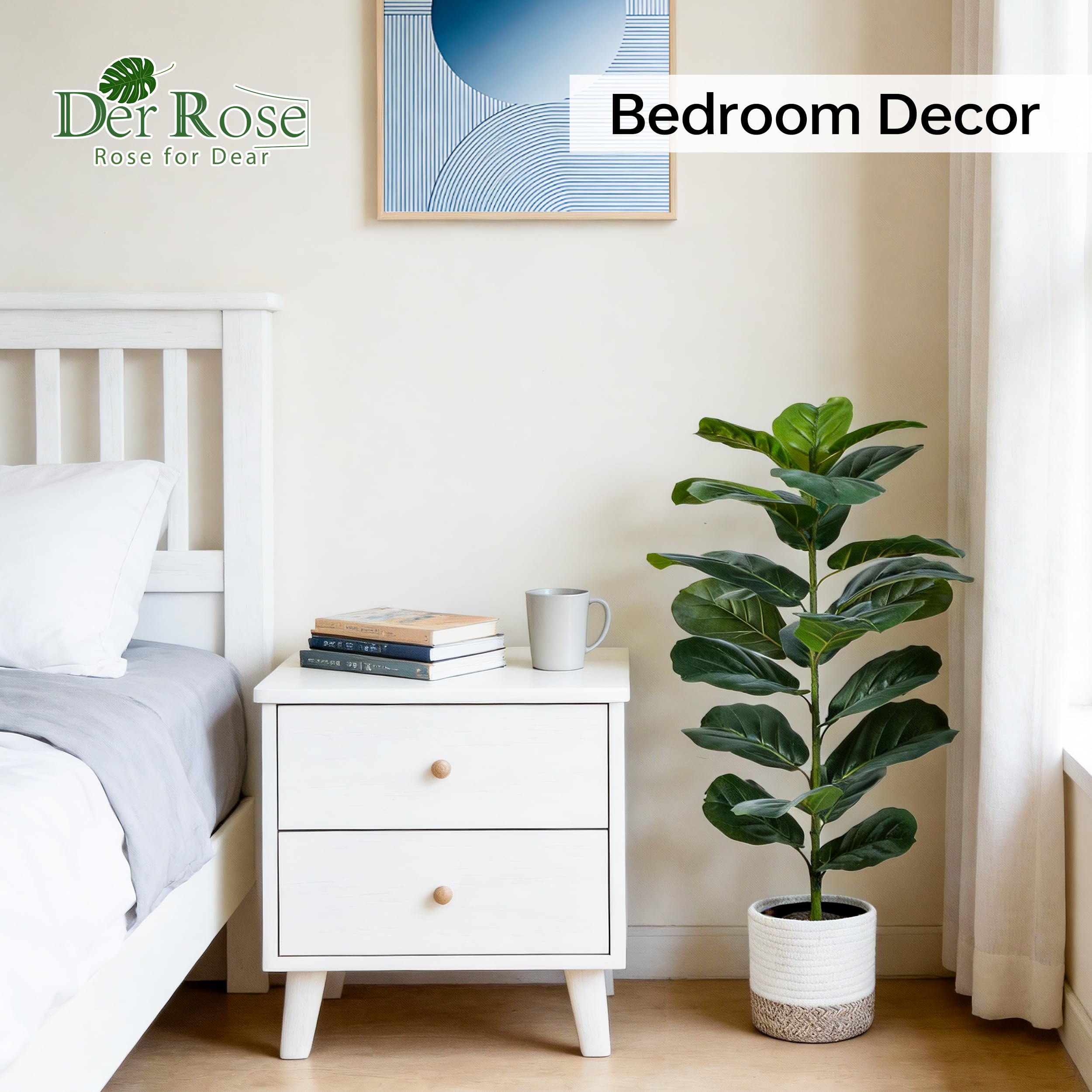 Der Rose adjustable stems in a 30-inch fiddle leaf fig for shaping.
