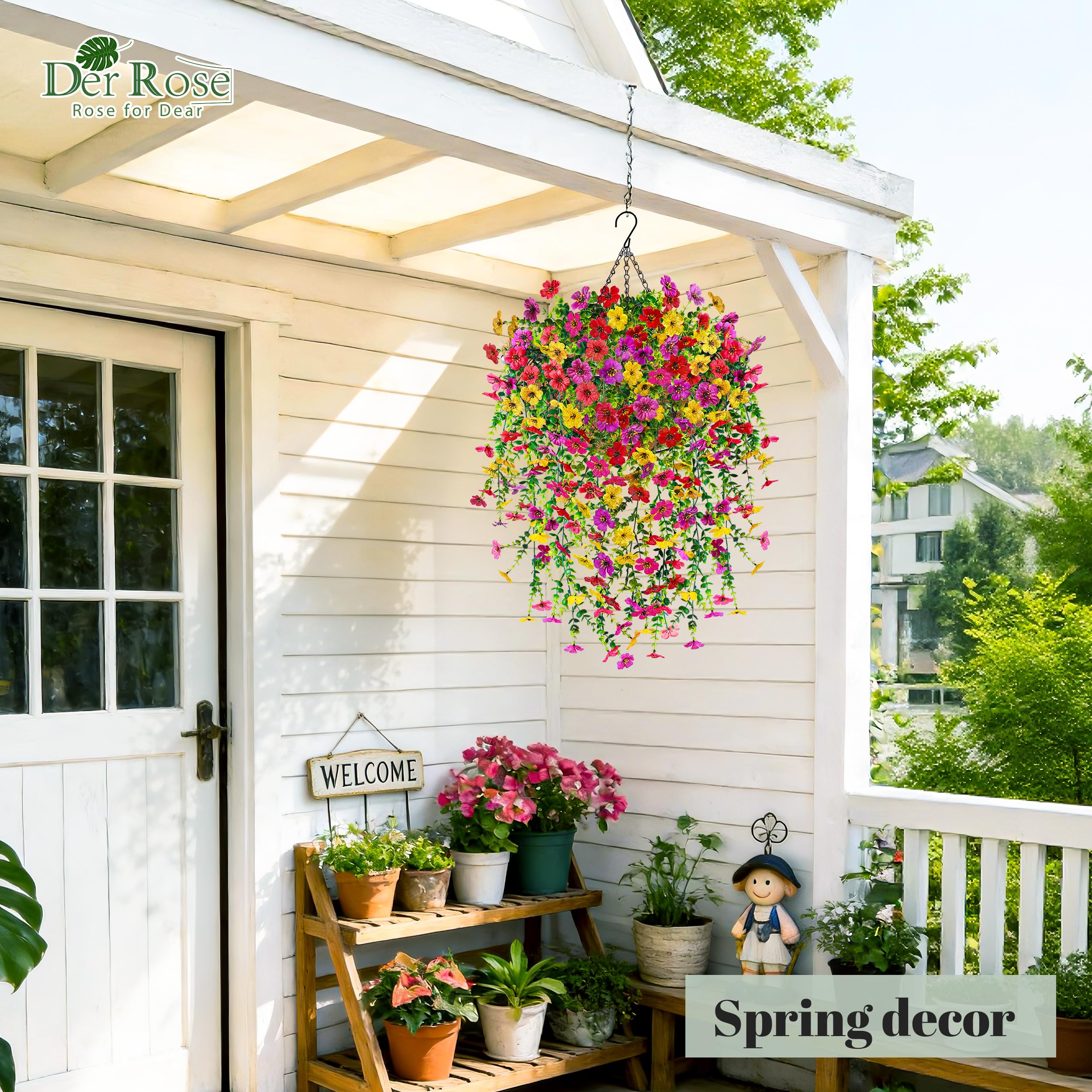 Der Rose faux flowers brighten indoor spaces with zero soil or watering.