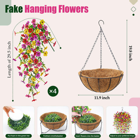Der Rose basket features cascading vines for added height and depth.