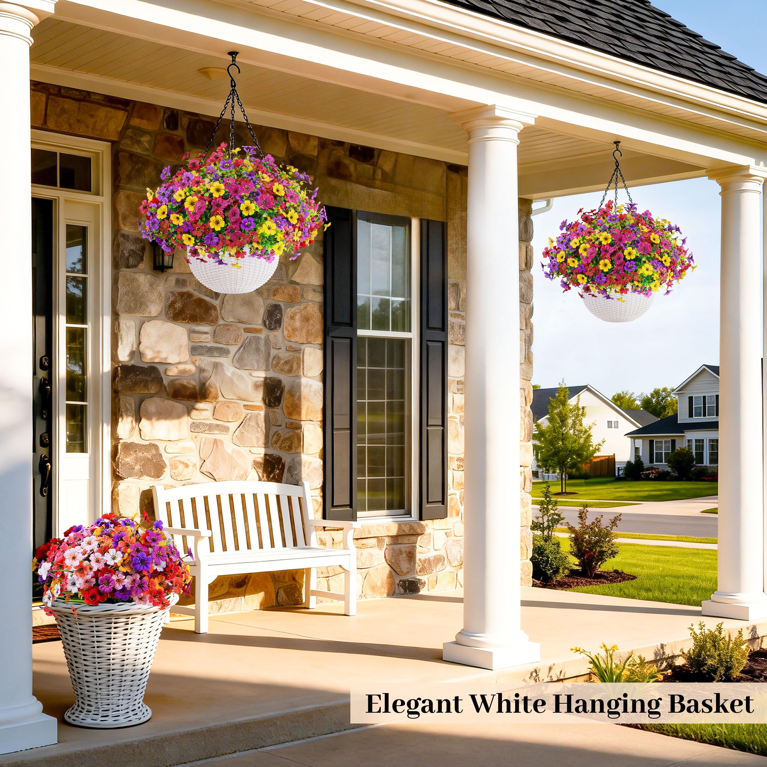 Der Rose colorful hanging plants with 12 bundles brighten balconies