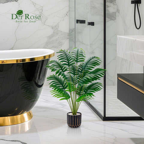 Der Rose DIY monstera leaves kit creates lush focal point.