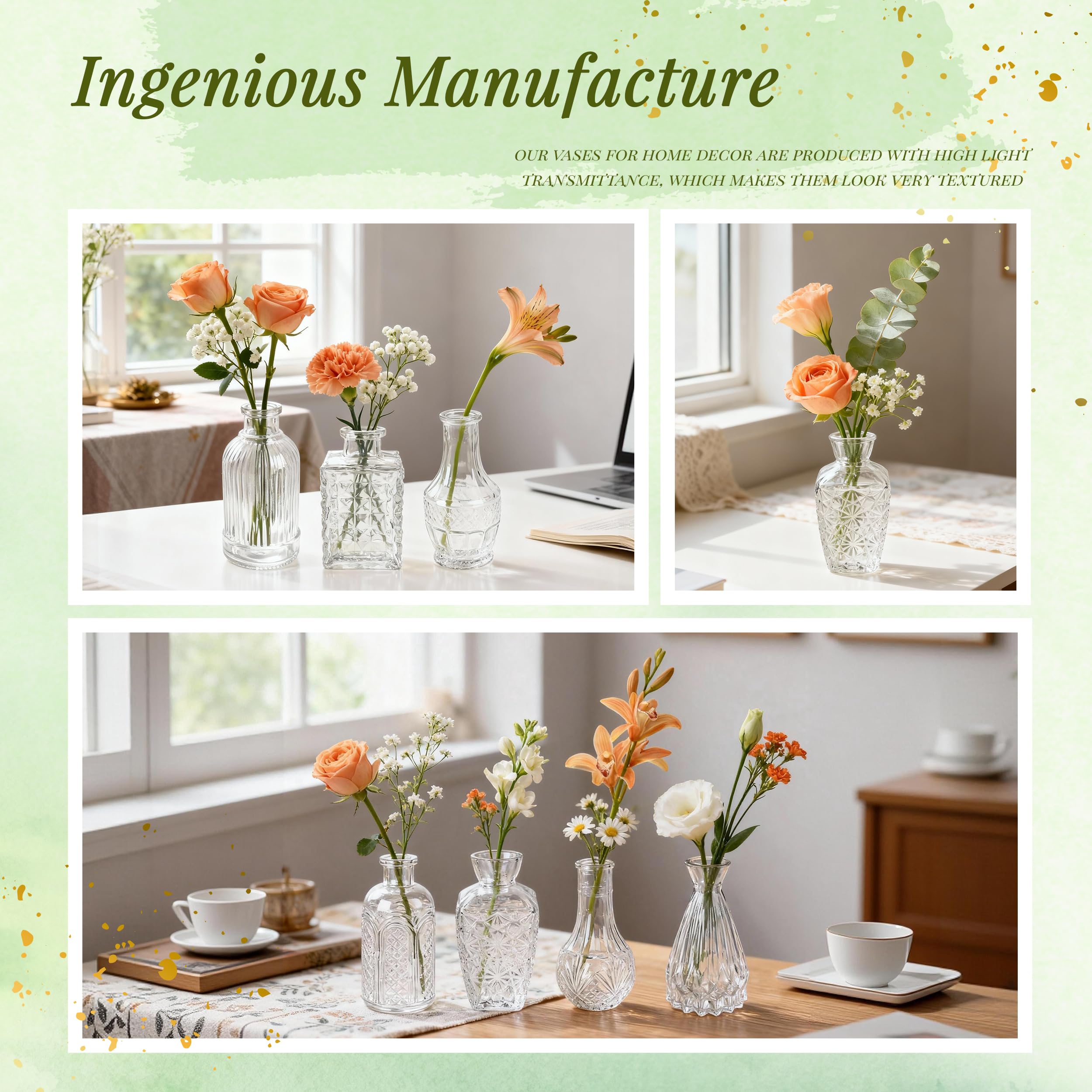 Der Rose dried-flower vases small preserve dried arrangements with clarity.