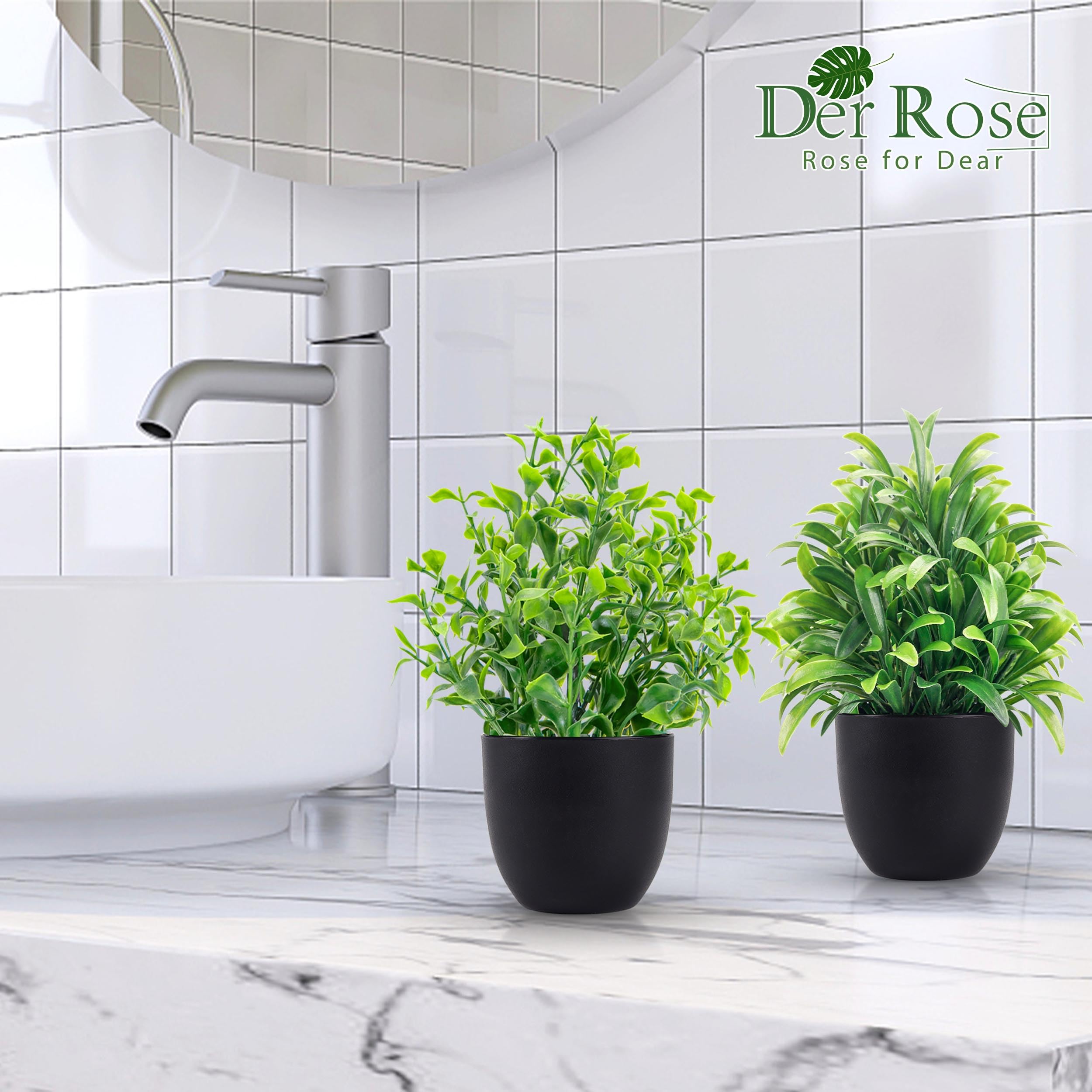 Der Rose realistic artificial plants stay vibrant in any room.