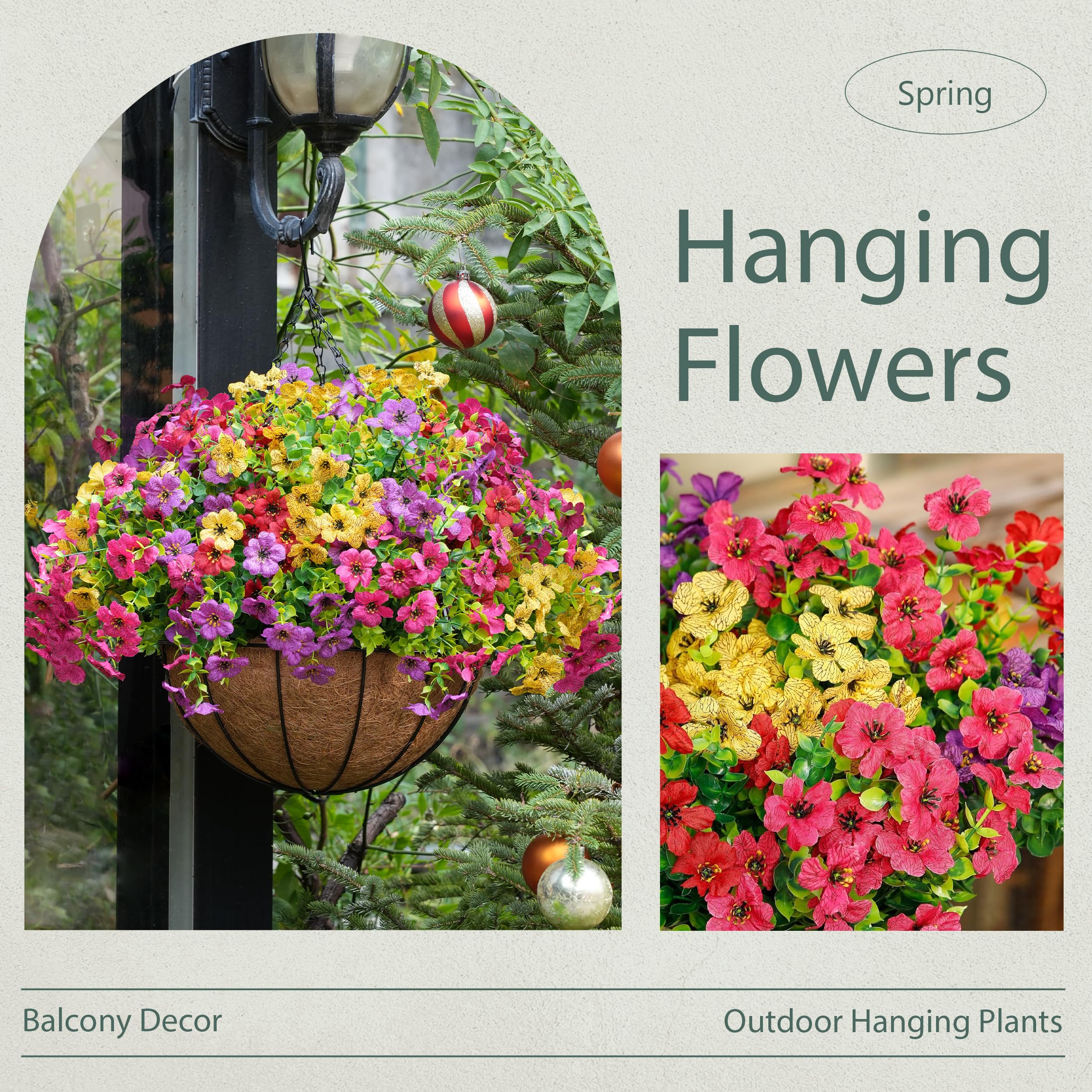 Der Rose outdoor hanging flowers stay vibrant with no maintenance