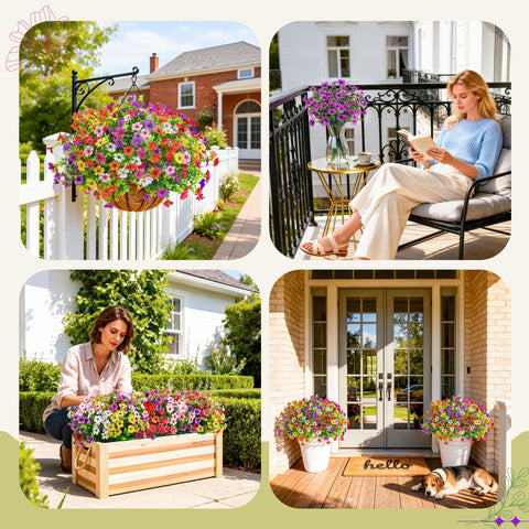 Der Rose eight-color artificial flower set adds vibrant hues to wedding and home decor.