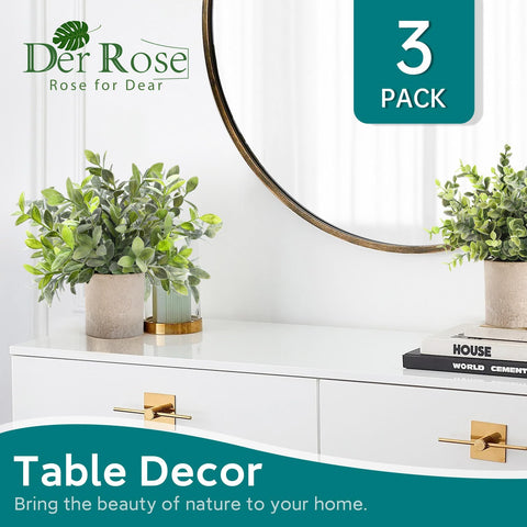Der Rose frosty gray-green eucalyptus leaves add realistic texture to bathrooms.