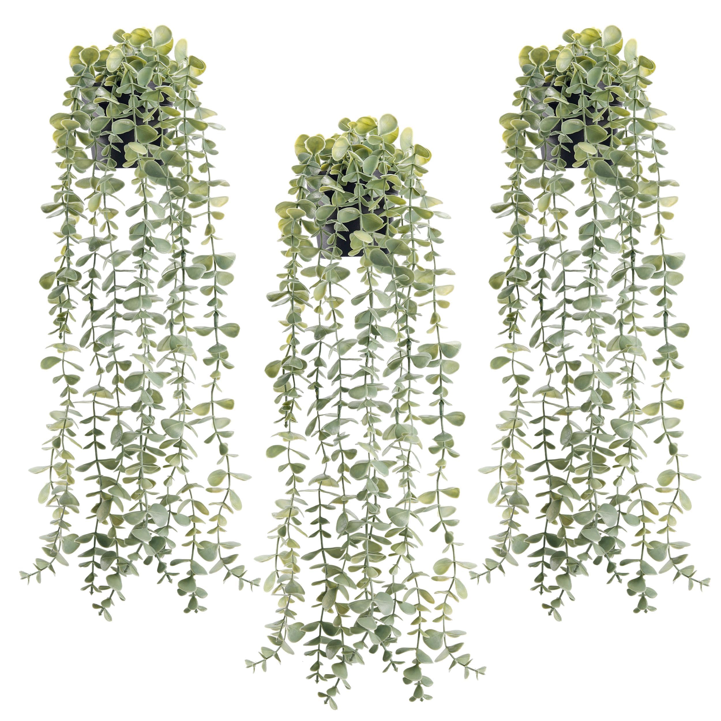Der Rose hanging eucalyptus fake plant adds evergreen greenery to spaces