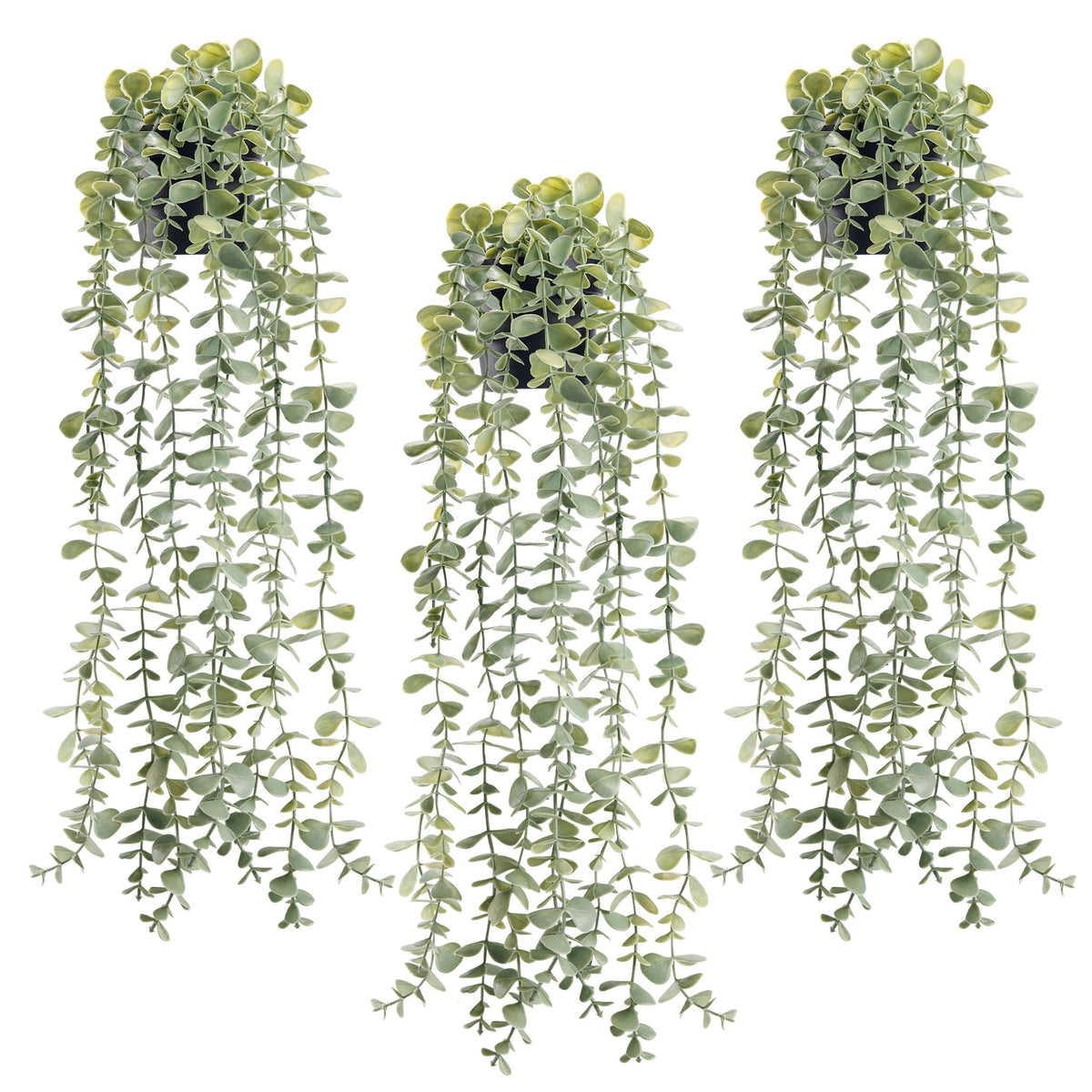 Der Rose hanging eucalyptus fake plant adds evergreen greenery to spaces