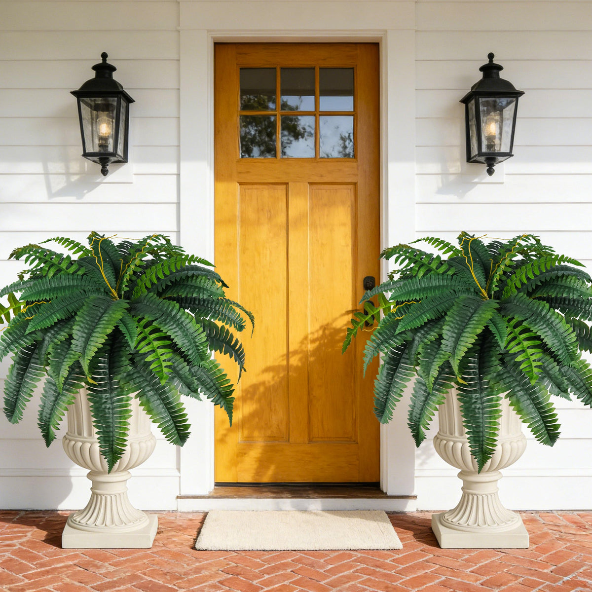 Der Rose 45-inch outdoor fern with 60 leaves for a lush porch display.