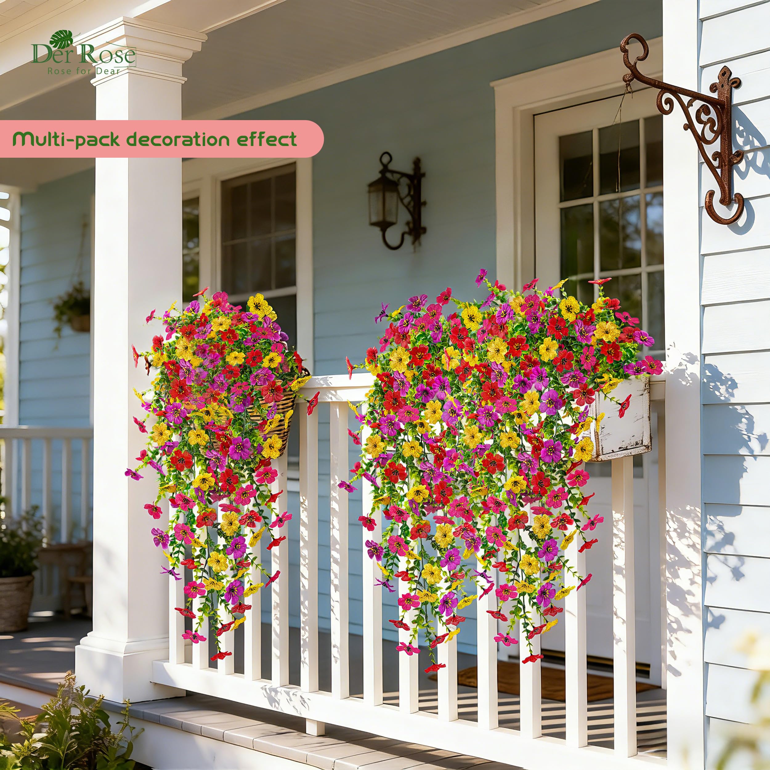 Der Rose flexible stems enable easy shaping on railing and baskets.