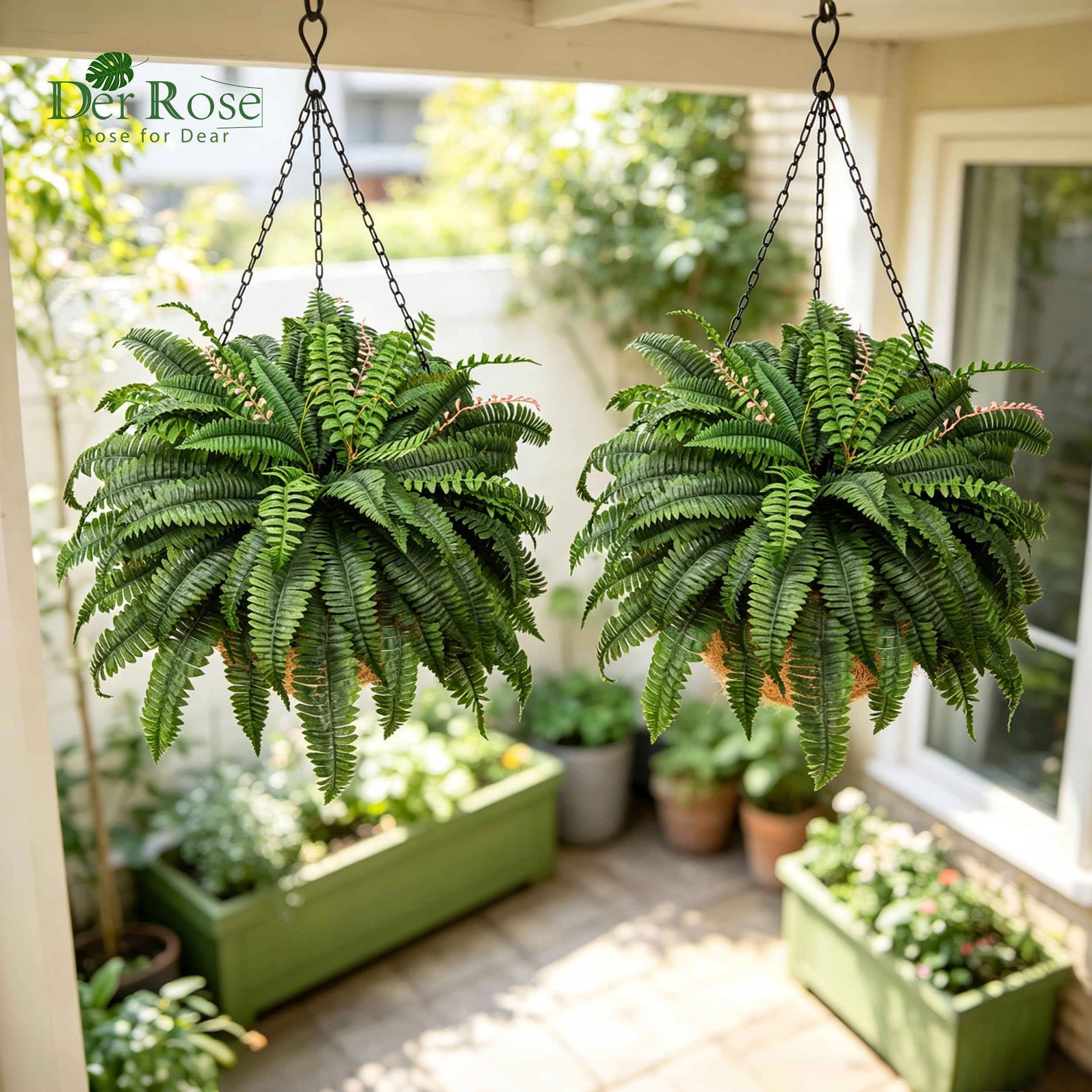 Der Rose flexible-wire fern stems let you shape and place for DIY displays