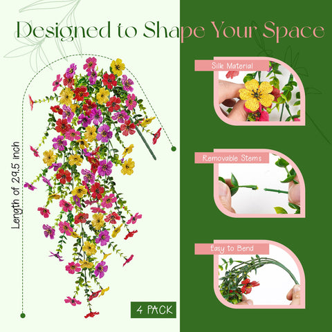 Der Rose four-piece hanging bundles provide fuller outdoor coverage.
