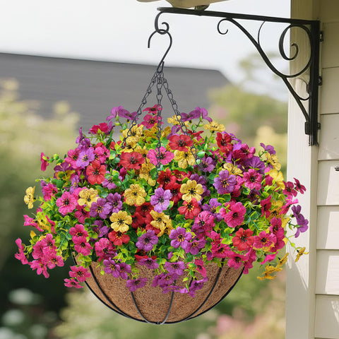 Der Rose outdoor hanging basket assembly adds instant curb appeal