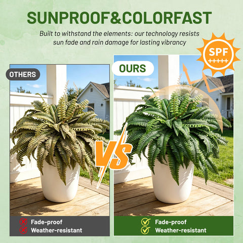 Der Rose large 49-inch fern creates a bold focal point for patios and pool decks