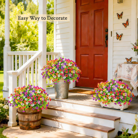 Der Rose low-maintenance outdoor floral accents require no watering or trimming.