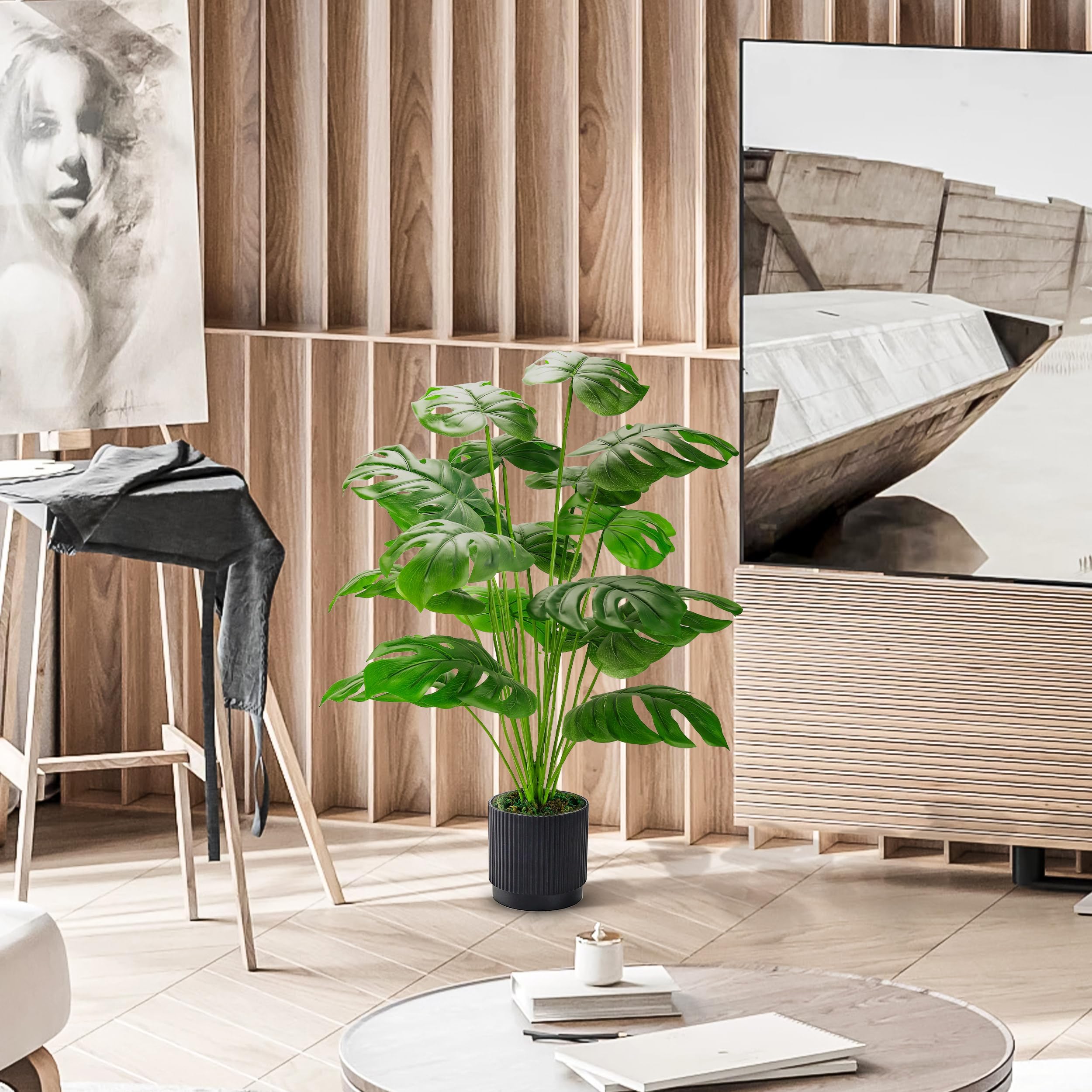 Split packaging enables simple DIY assembly for Der Rose Monstera 28-Inch