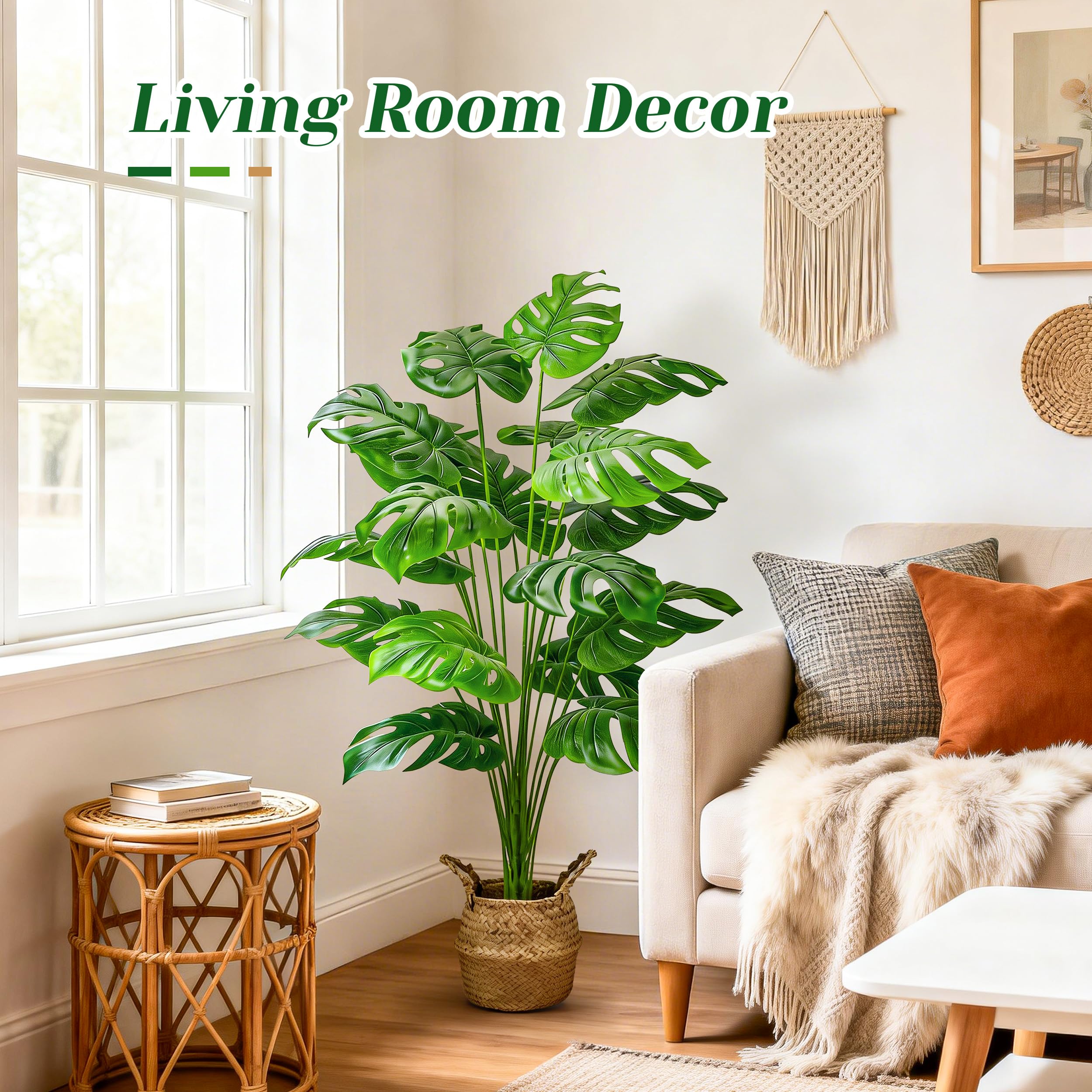 Der Rose tall faux plant creates instant greenery in living rooms or offices.