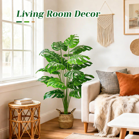 Der Rose tall faux plant creates instant greenery in living rooms or offices.
