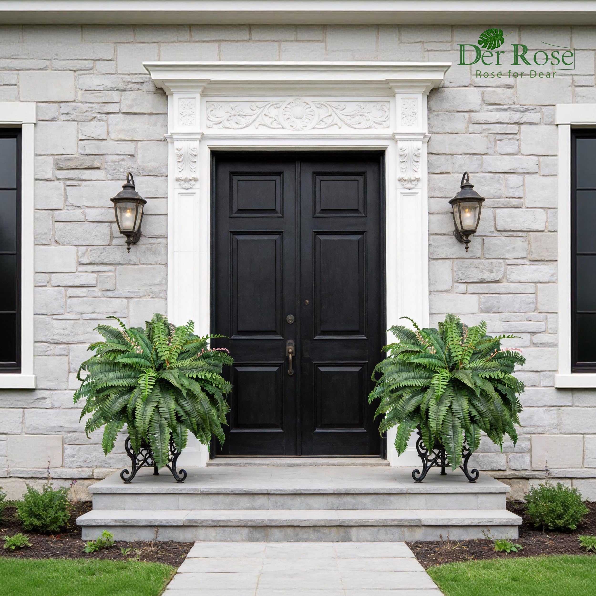 Der Rose no-watering fern; wipe-clean to stay fresh in outdoor settings