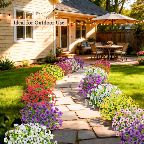Der Rose 24-bundle set creates inviting color blocks in patios and entryways.