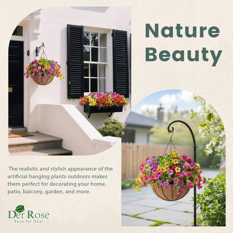 Der Rose realistic hanging plants adorn patio, balcony, or garden