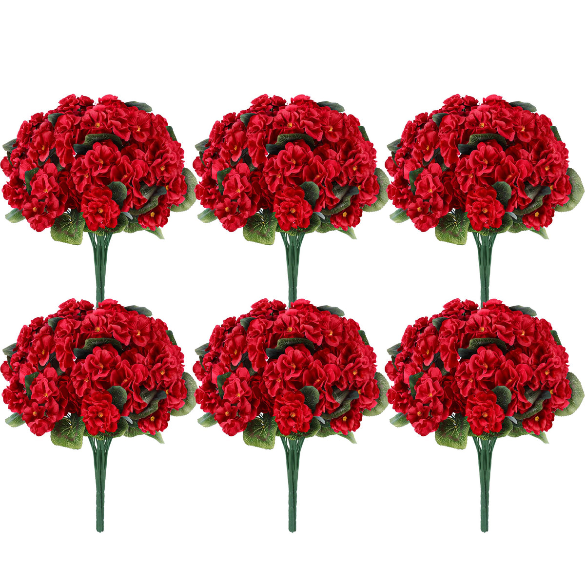 Der Rose red geraniums 12-pack with full blooms for lush window boxes.