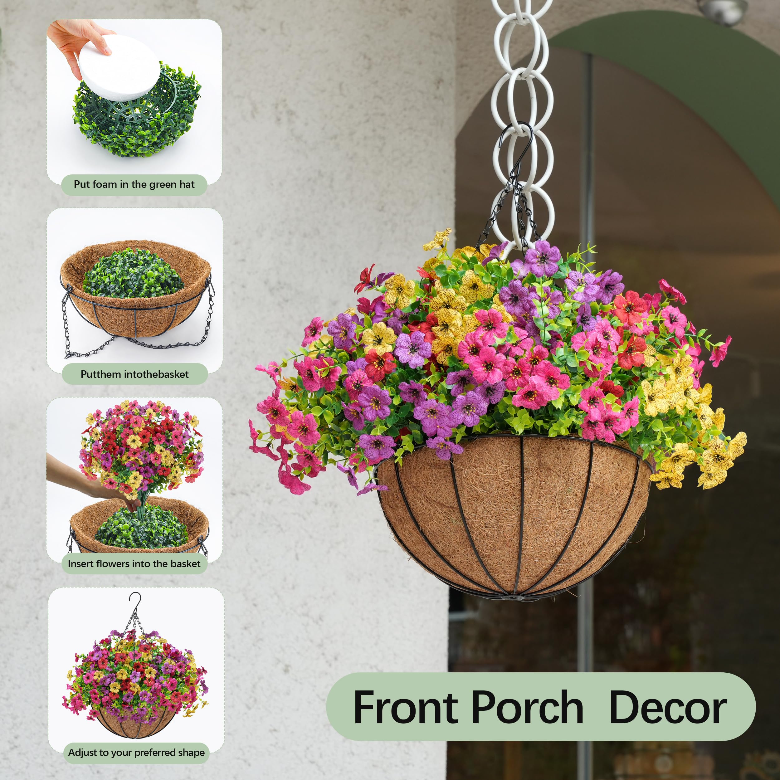 Der Rose semi-circular leaves and foam accents create lifelike texture