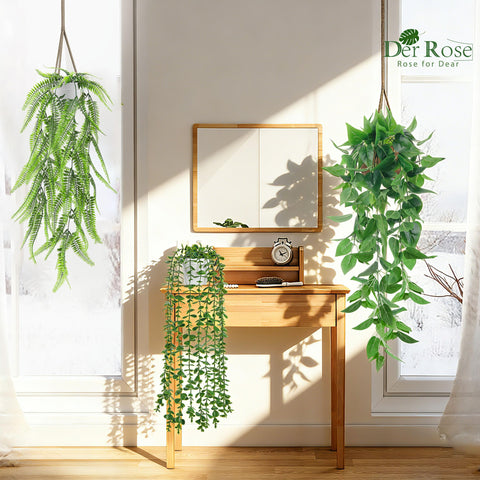 Der Rose string of pearls hanging plant offers coastal charm without watering