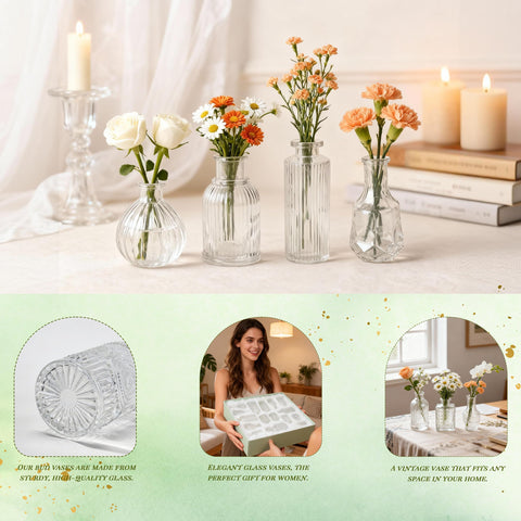 Der Rose table decor vases perfect for home office desks and mantels.
