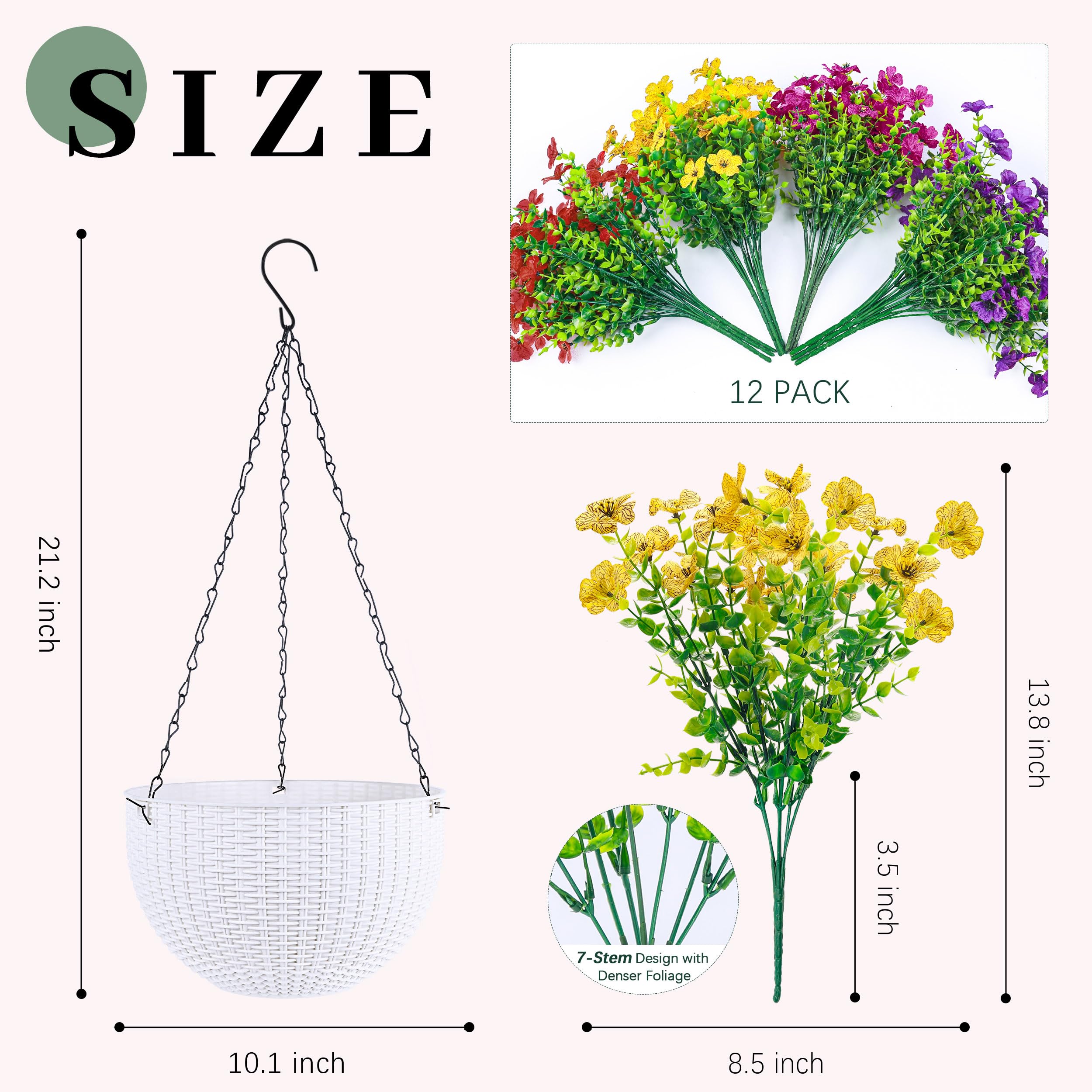 Der Rose UV-resistant hanging flowers stay vibrant in sun