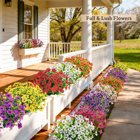 Der Rose UV and water resistant flowers stay bright for seasons of outdoor use.