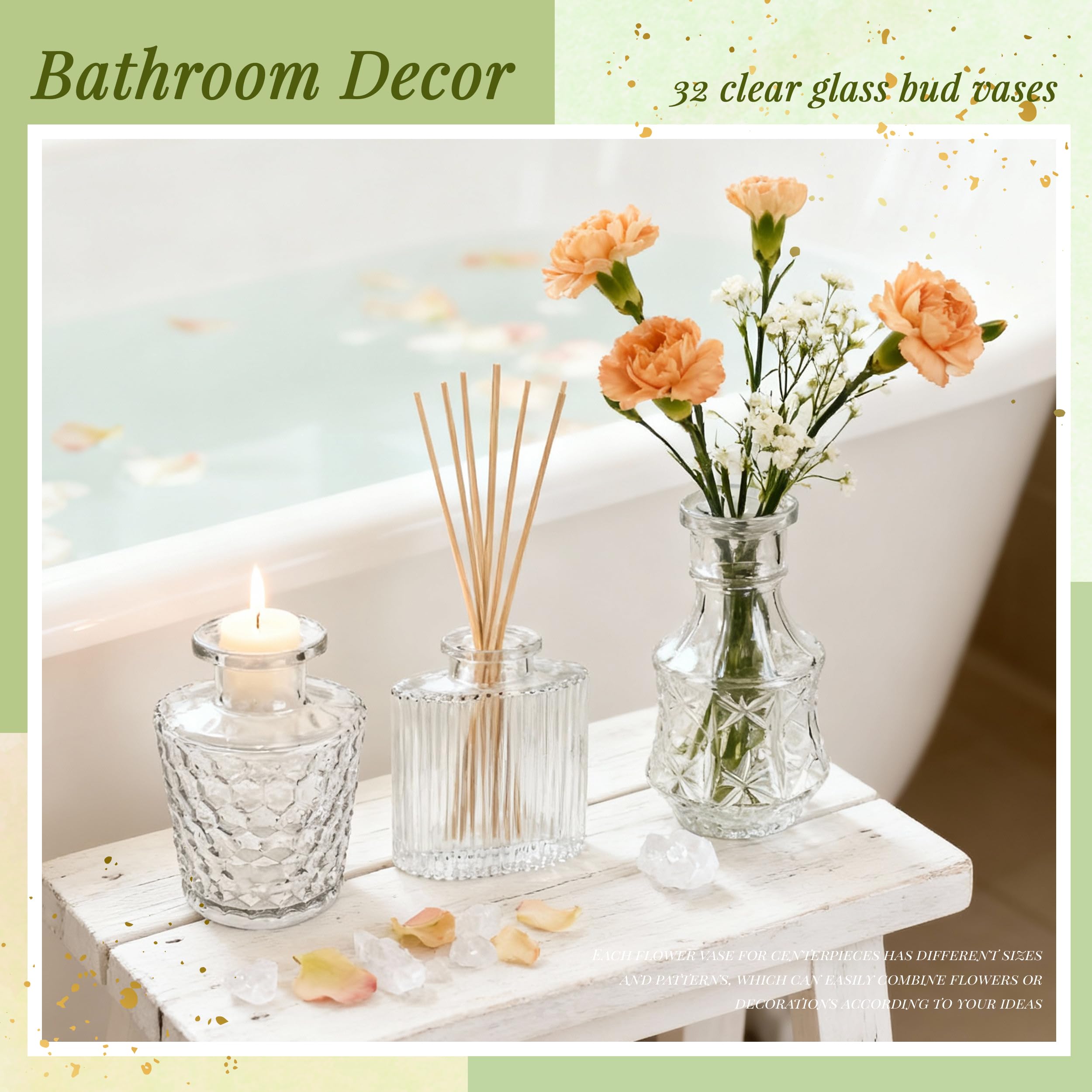 Der Rose wedding centerpiece vases create intimate focal points for rustic receptions.