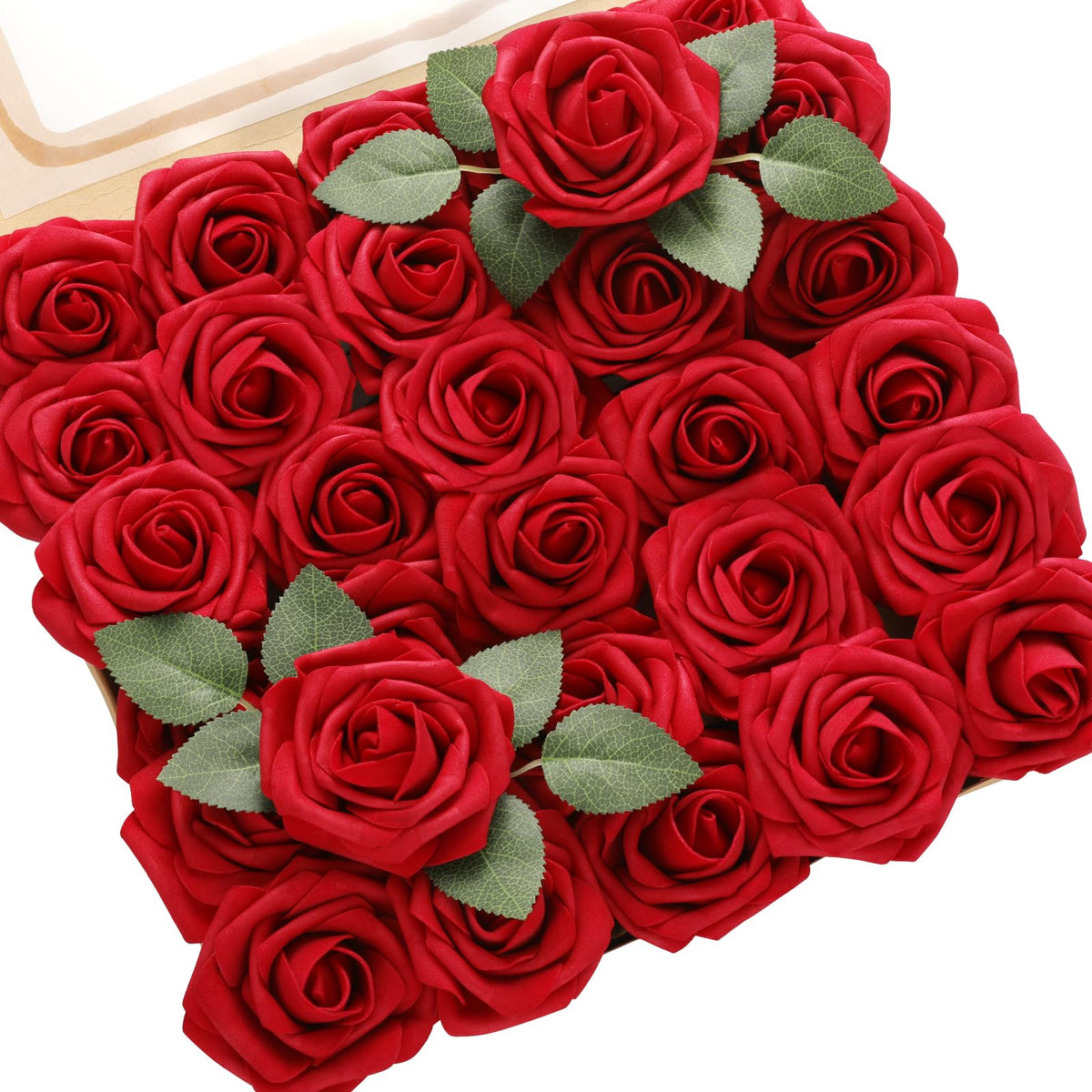DerBlue artificial roses 60-piece pack for DIY bouquets and decor.