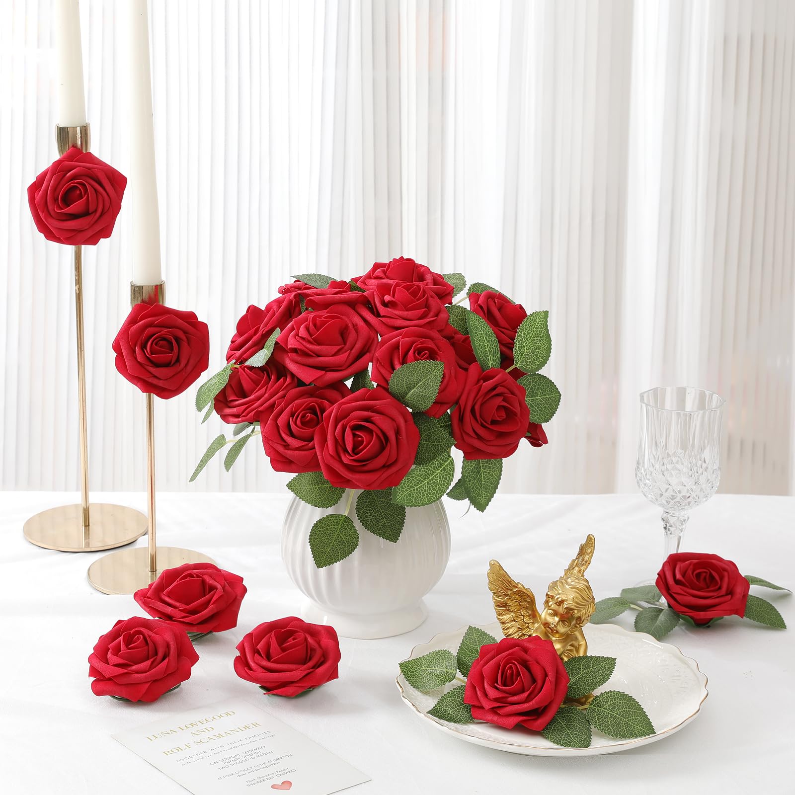DerBlue roses ideal for centerpieces and kissing balls.