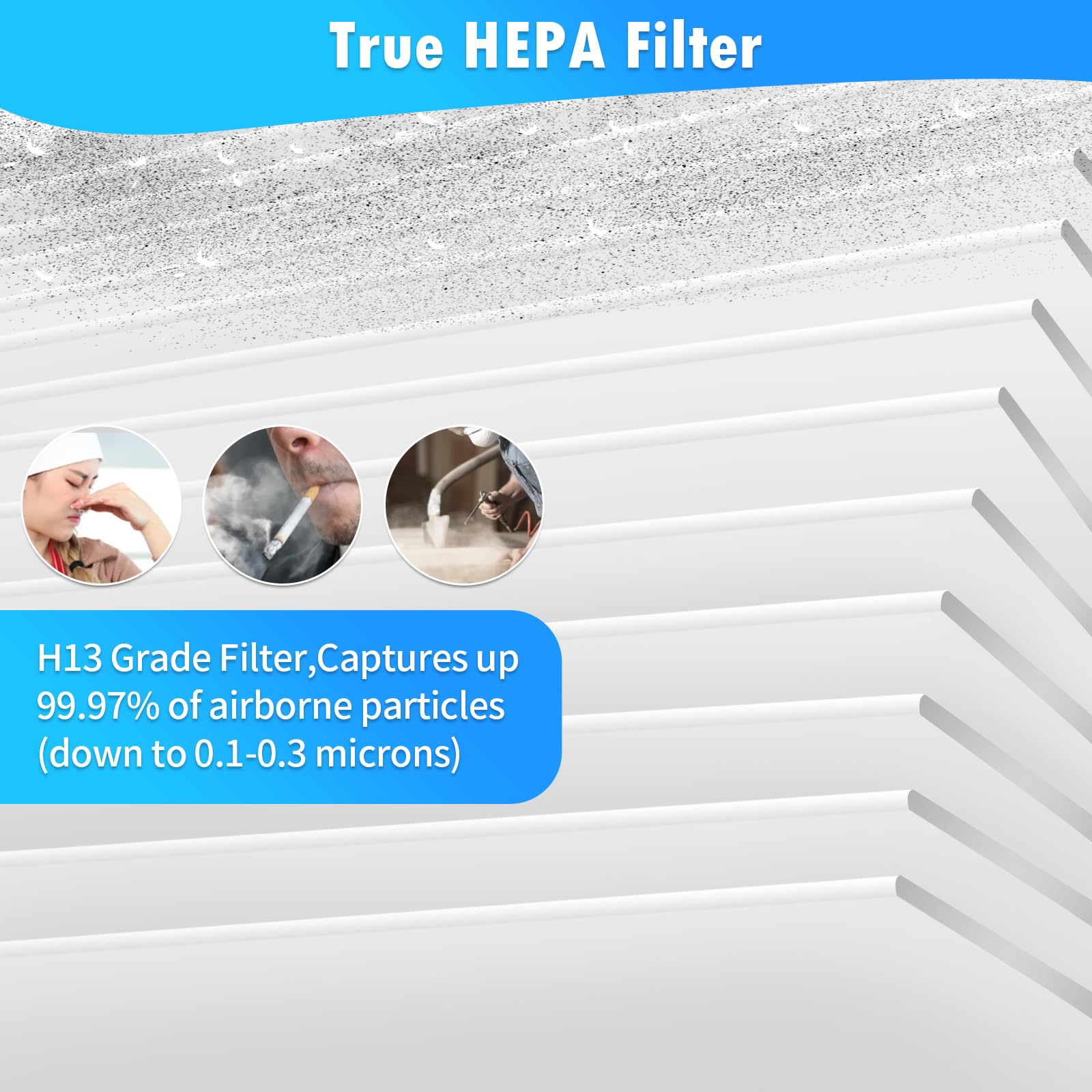 DerBlue long-lasting filter designed for extended use between changes