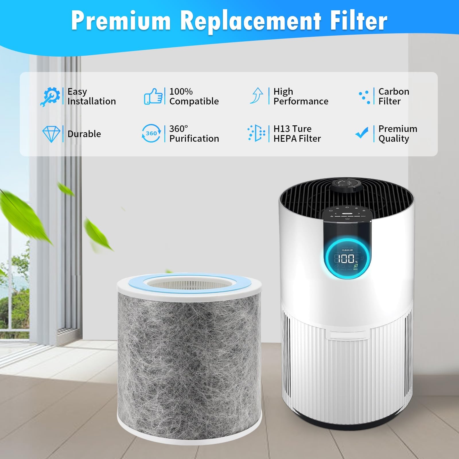 DerBlue Shark purifier compatibility filter fits multiple models for versatile use