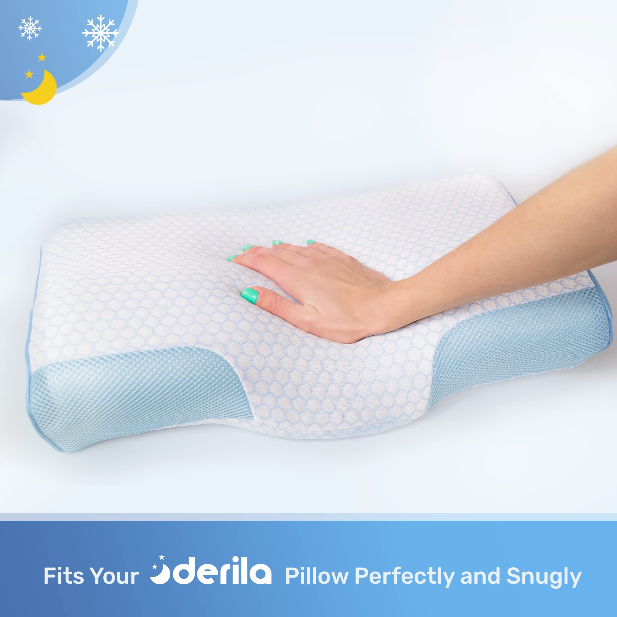 Derila cooling pillowcase close-up showing soft fabric and breathable weave.