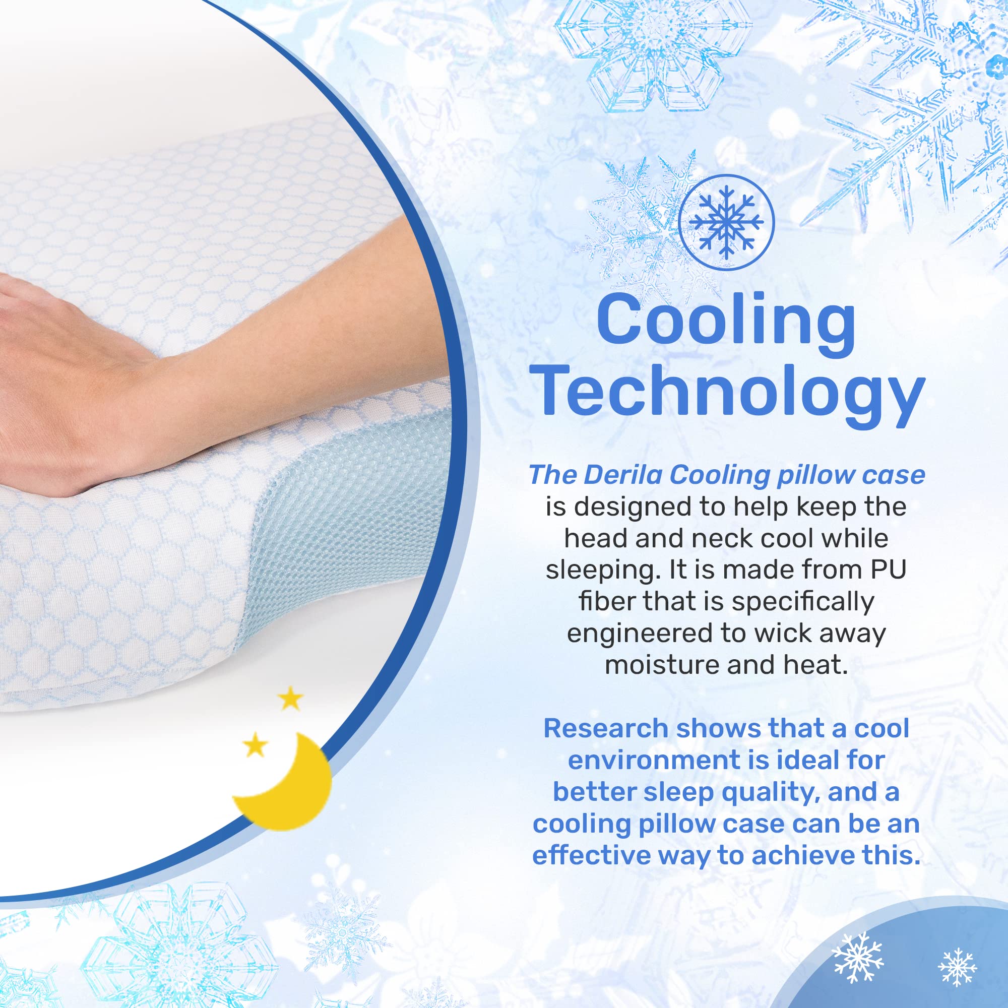 Derila king-size cooling pillowcase on the Derila groove pillow for a perfect fit.