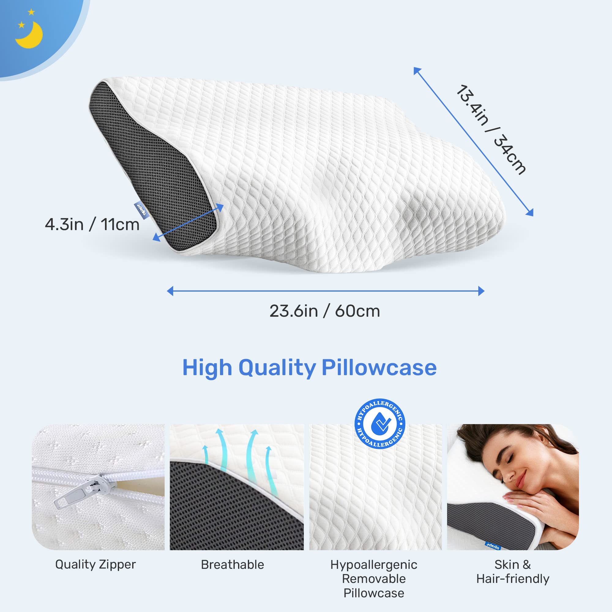 Derila pillow uses no harmful chemicals for lasting safety.