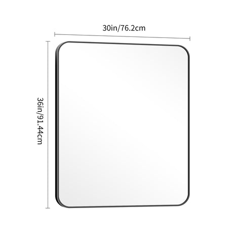 DESBING wall mirror supports vertical or horizontal mounting options.