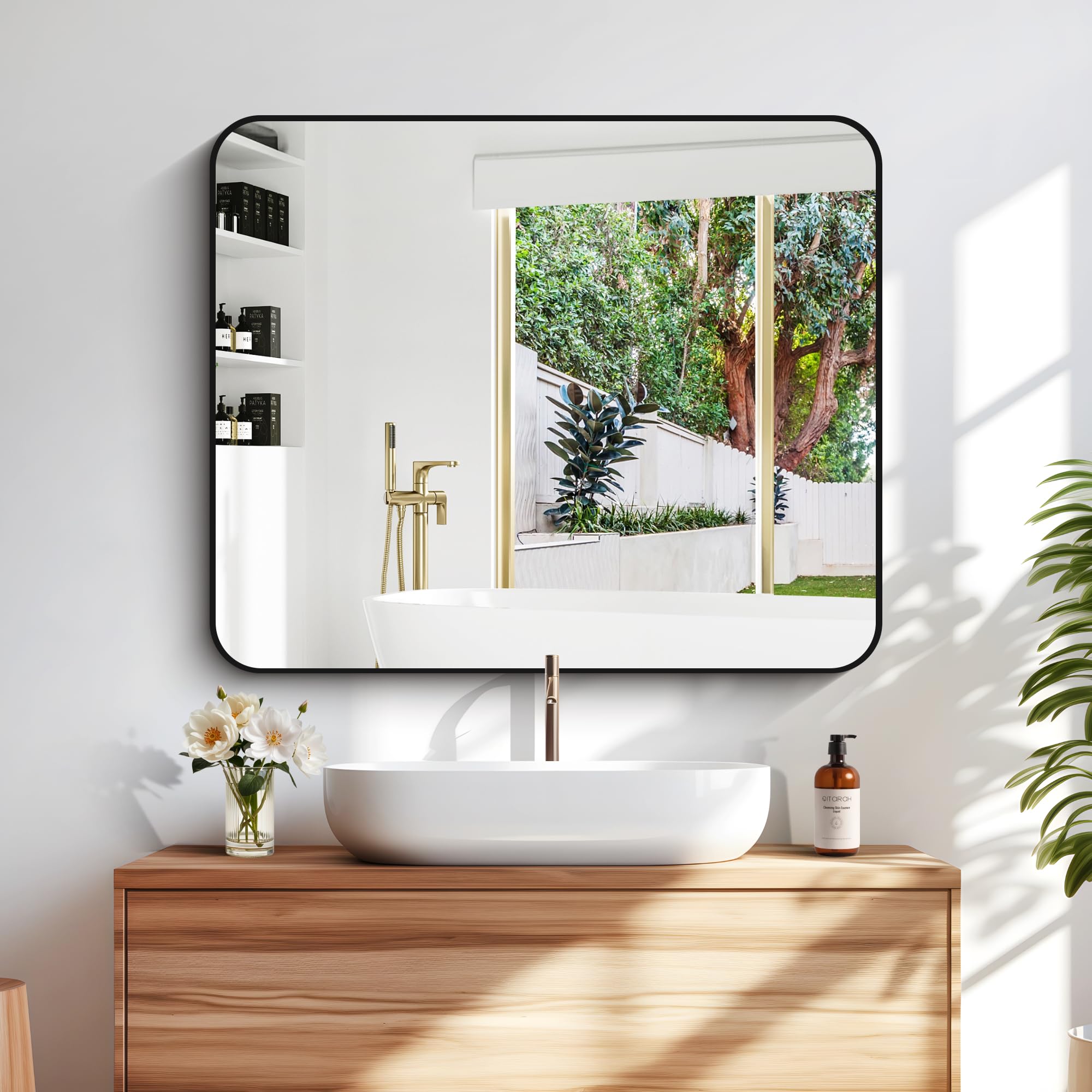 DESBING rectangular vanity mirror offers bright, clear HD reflection.