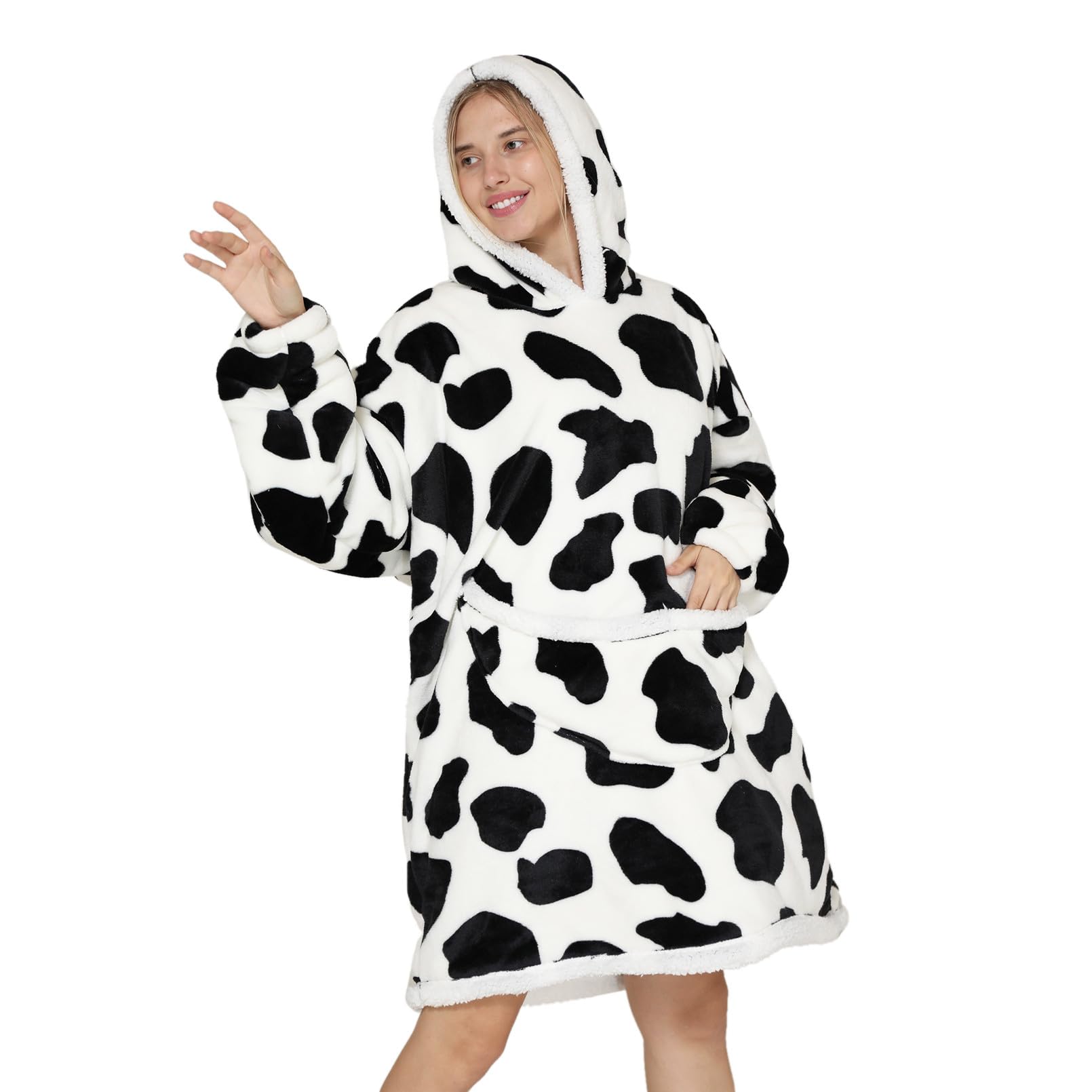 Deserthome wearable blanket hoodie offers cozy relaxation on the couch or bed.