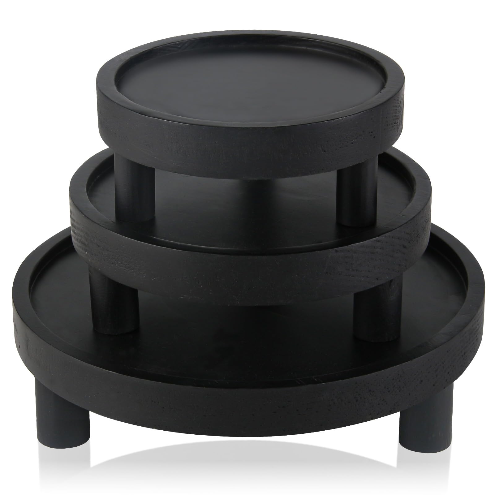 Destop wooden display riser big 8in with 2in height elevates vases and candles attractively.